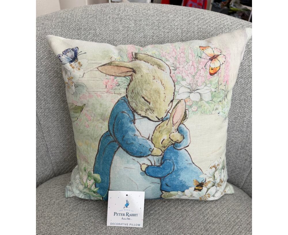 Beatrix Potter NEW 18" Square Peter Rabbit Pillow
